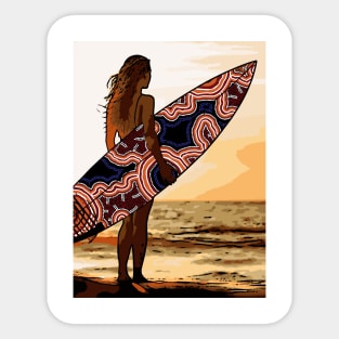 Aboriginal Art - Surf Up Australia Small Sticker